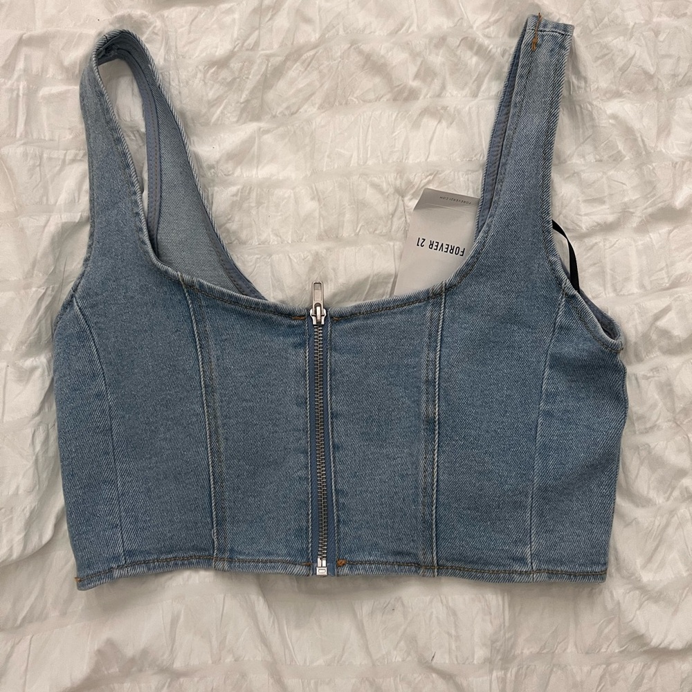 Forever 21 denim crop top